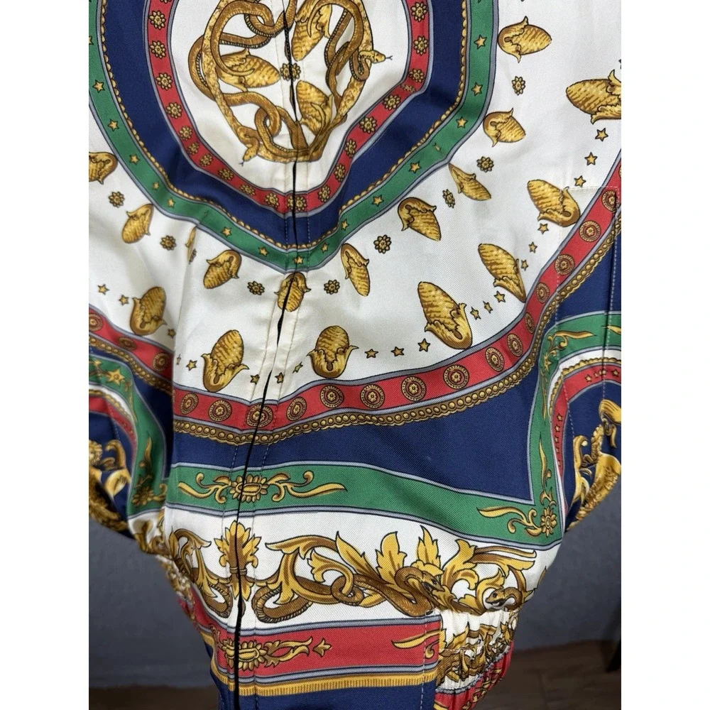 Gucci 100% Silk 'Mermaid' Blouson Jacket - Green/Ivory - SIZE 46 - RETAIL: $2800